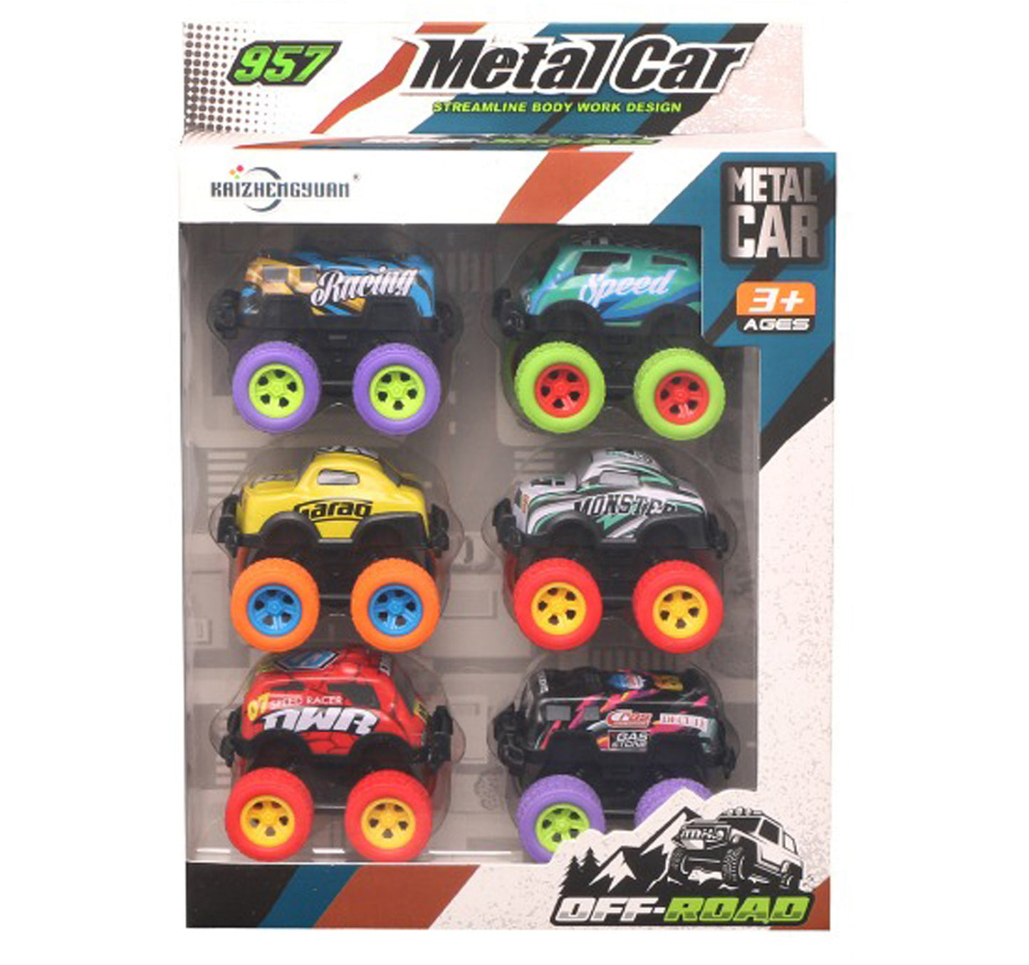 Skid Fusion Metal Car Off-Road 6Pc Pack KZ957-004