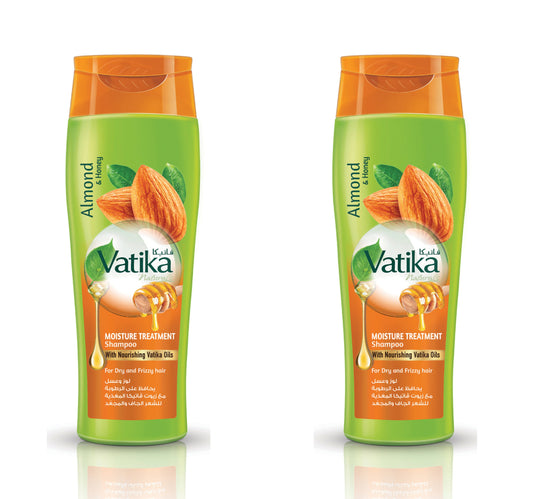 شامبو فاتيكا ناتشورالز المرطب المُعزز باللوز والعسل للشعر الجاف والمجعد مع زيوت فاتيكا المغذية، 2 × 400 مل