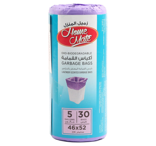 Home Mate Lavender Scented Garbage Bags 5 Gallons Size 46cm x 52cm 30pcs