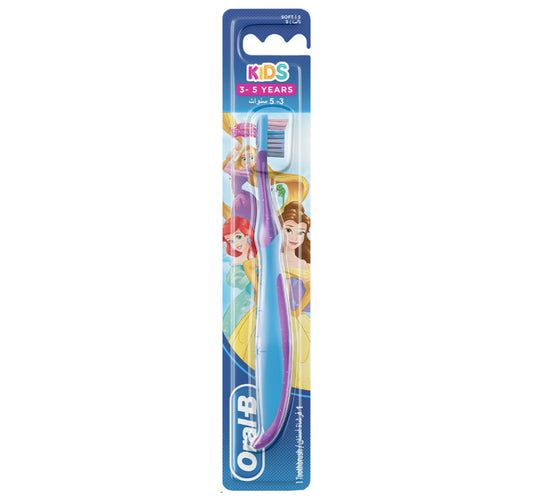 فرشاة أسنان أورال-بي للأطفال ناعمة بألوان متنوعة من 3 إلى 5 سنوات، قطعة واحدة