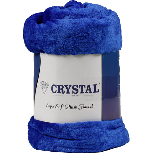 Crystal Super Soft Plush Flannel Blanket, 200 x 230 cm, Assorted