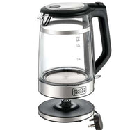 Black+Decker Glass Kettle Double Wall 1.7 L 2200W Silver