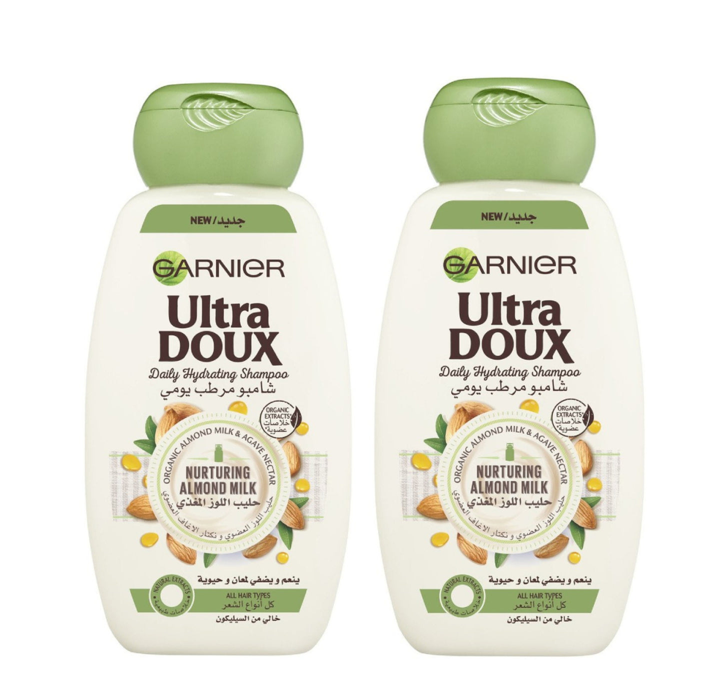 Garnier Ultra Doux Nurturing Almond Milk Shampoo Value Pack 2 x 400 ml