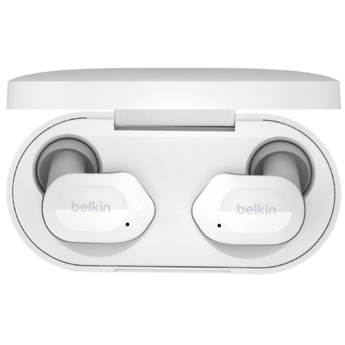 Belkin SOUNDFORM (TWS-C005)True Wireless Earbuds (Bluetooth Headphones with Noise Isolation, Touch Controls, 24 Hours Playtime, Sweatproof) Wireless Headphones, Bluetooth Earbuds,White