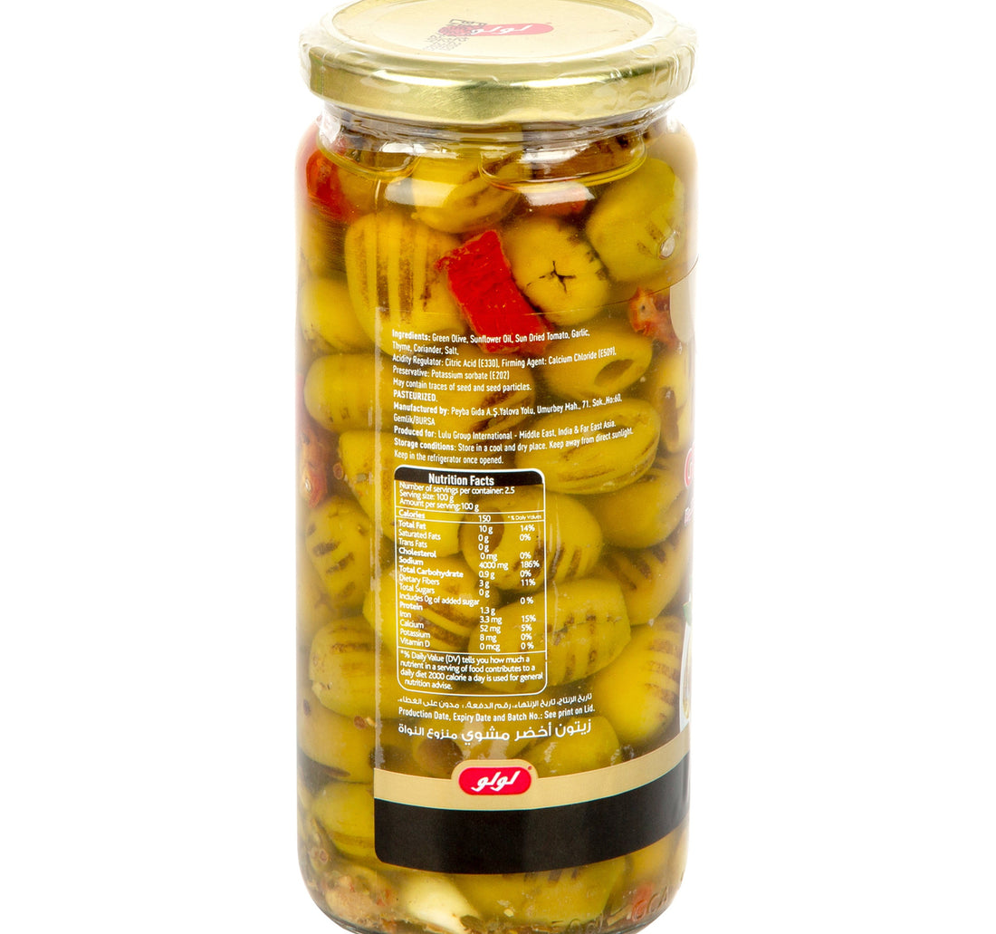 LuLu Pitted Grilled Green Olives 450 g