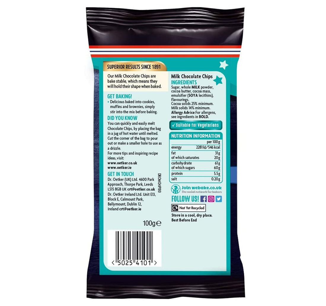 Dr.Oetker Milk Chocolate Chips 100 g