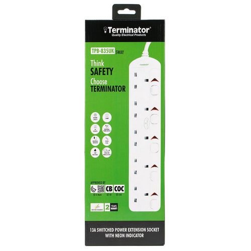 Terminator Extension Socket 5 Way TPB-835UK 3 Meter