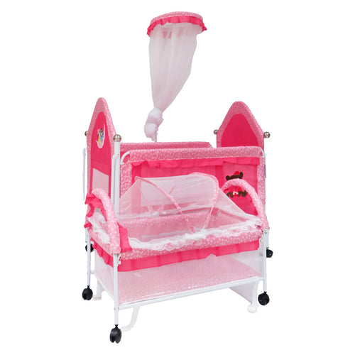 First Step Baby Steel Bed, Pink A25, 9336B
