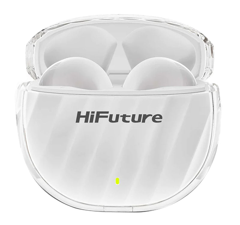 سماعات أذن لاسلكية حقيقية HiFuture FlyBuds3 مزودة بتقنية ENC، لون أبيض