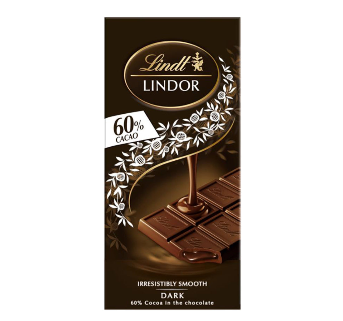 Lindt Lindor 60% Cacao Dark Chocolate 100 g