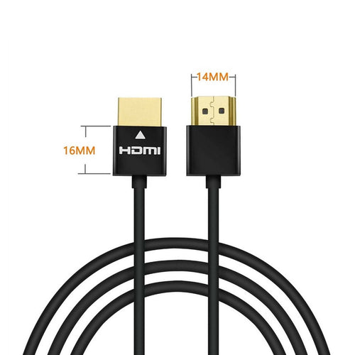 Trands HDMI 2.0 Male To Male Slim Cable 1 Meter Black CA3149