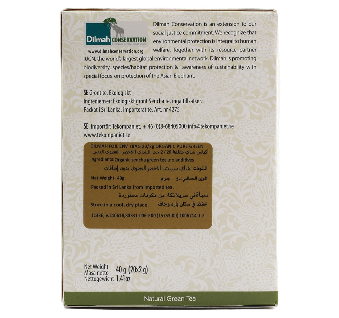 Dilmah Organic Pure Green Tea 20 Bags 40 g