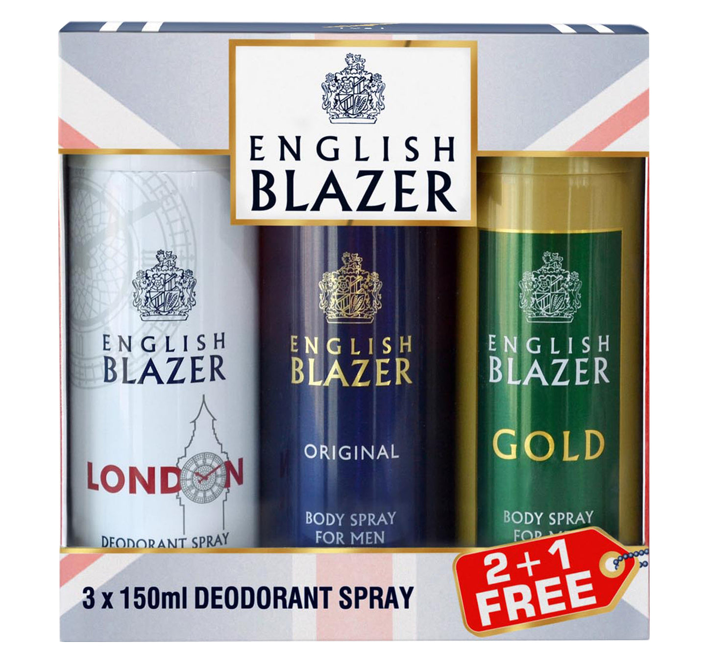 Parfums Bleu English Blazer Deodorant Spray 150 ml 2 + 1