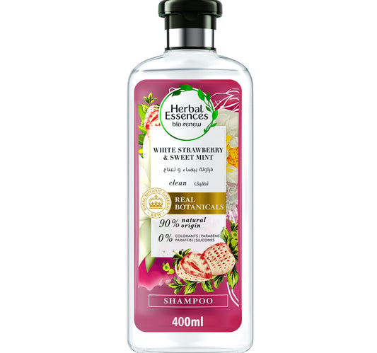 Herbal Essences Bio: شامبو رينيو كلين وايت ستروبيري آند سويت مينت 400 مل