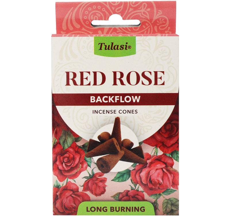 Tulasi Red Rose Incense Cones 10 pcs