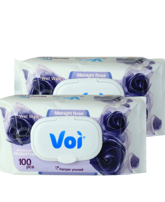 Voi Wet Wipes Midnight Rose 2 x 100pcs