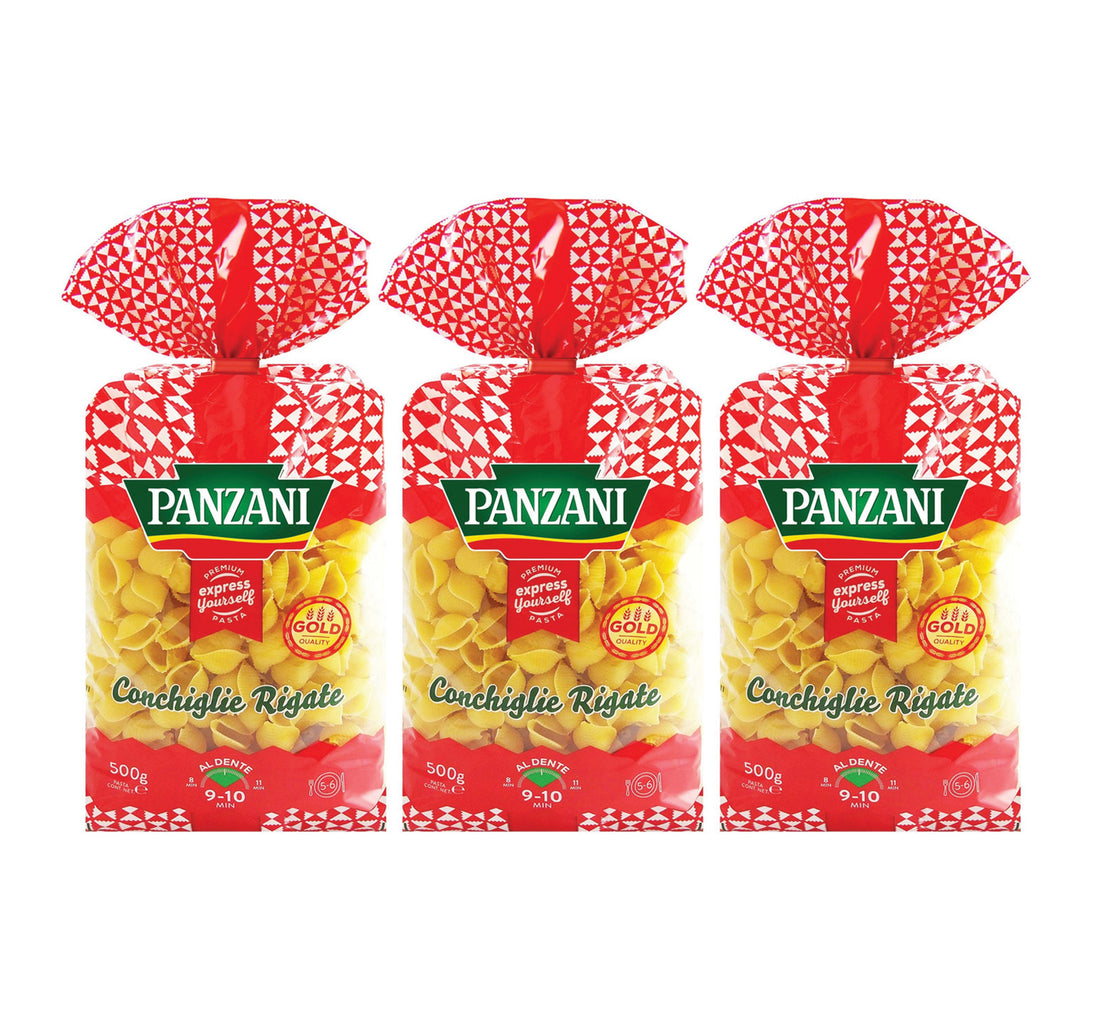 Panzani Conchiglie Rigate Pasta Value Pack 3 x 500 g
