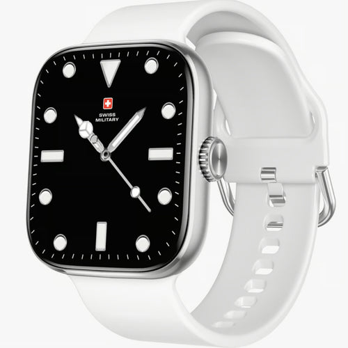 Swiss Military Smart Watch Alps4, 1.75 Inches with White Silicone Strap