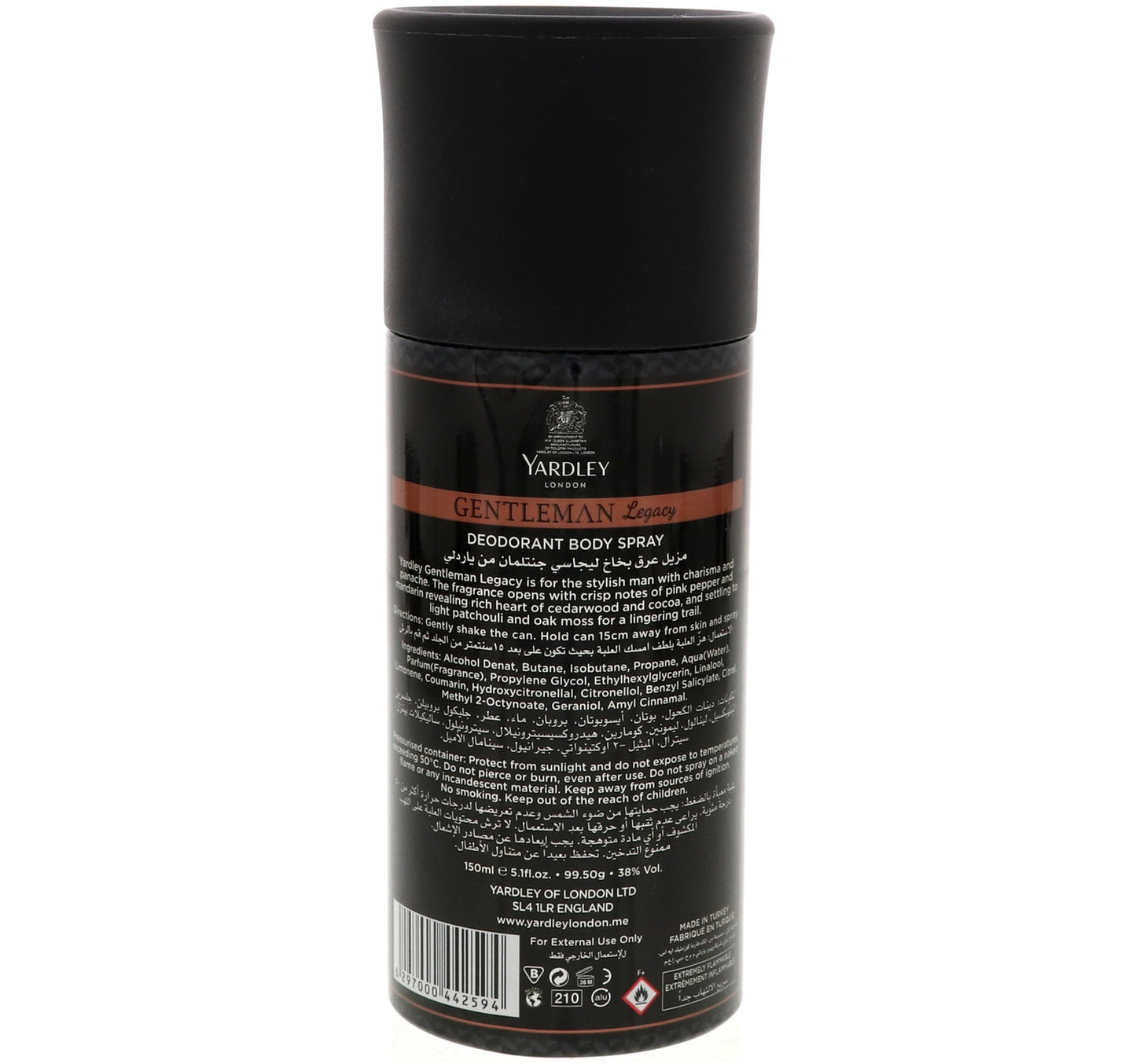 Yardley Gentleman Legacy Deodorant Body Spray For Men 150 ml