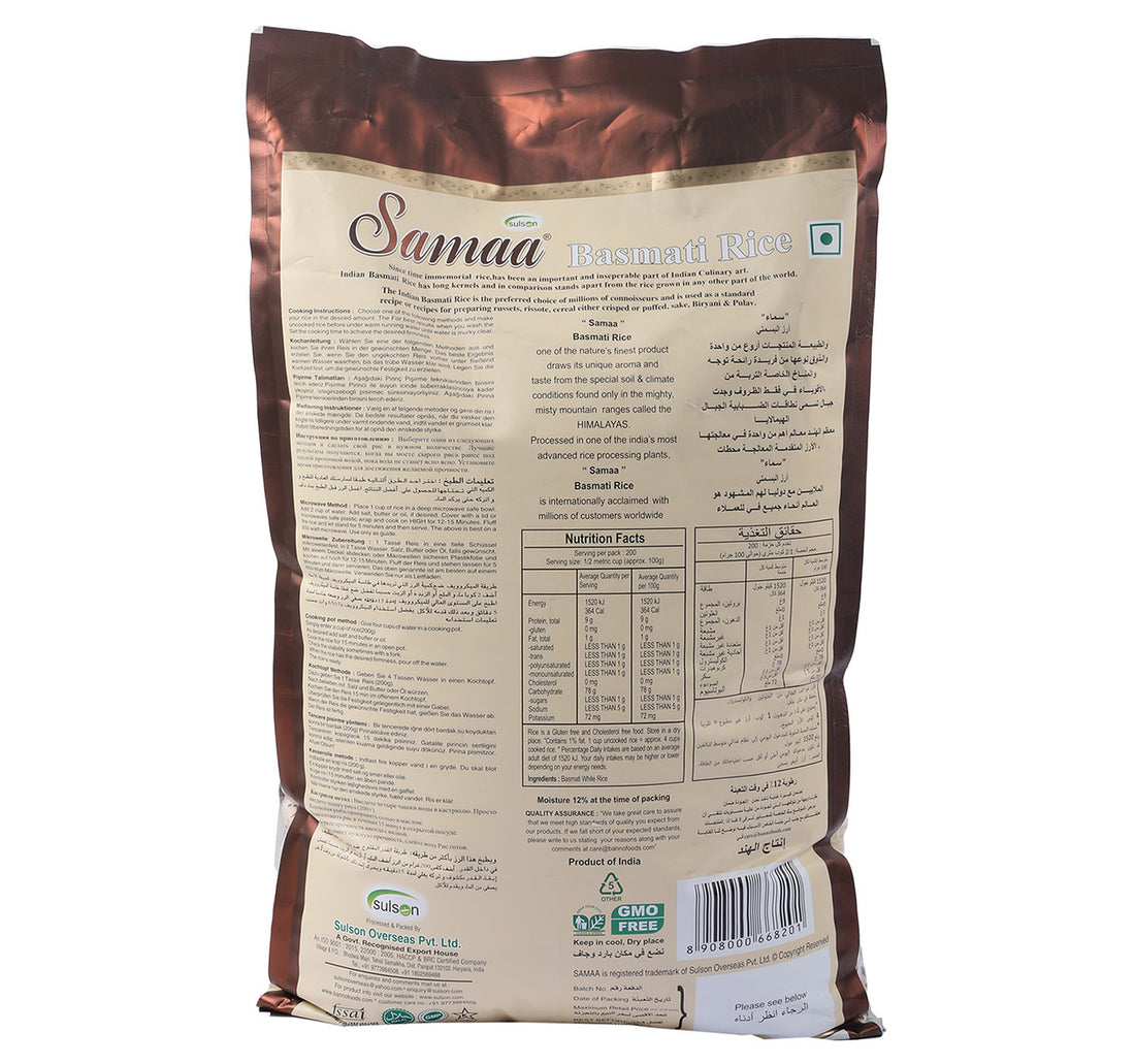 Samaa Indian Basmati Rice 20 kg