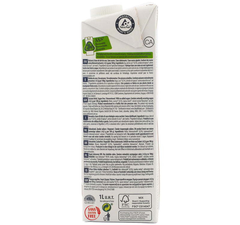 Ecomil Bio-Organic Sugar Free Coconut Milk Nature 1 Litre