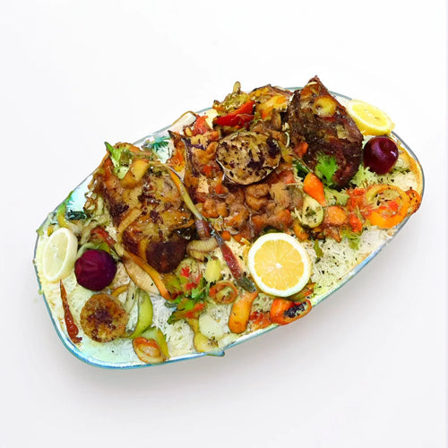 Fried Bahraini Hamoor with shrimp and saffron rice Al Lulu Kitchen