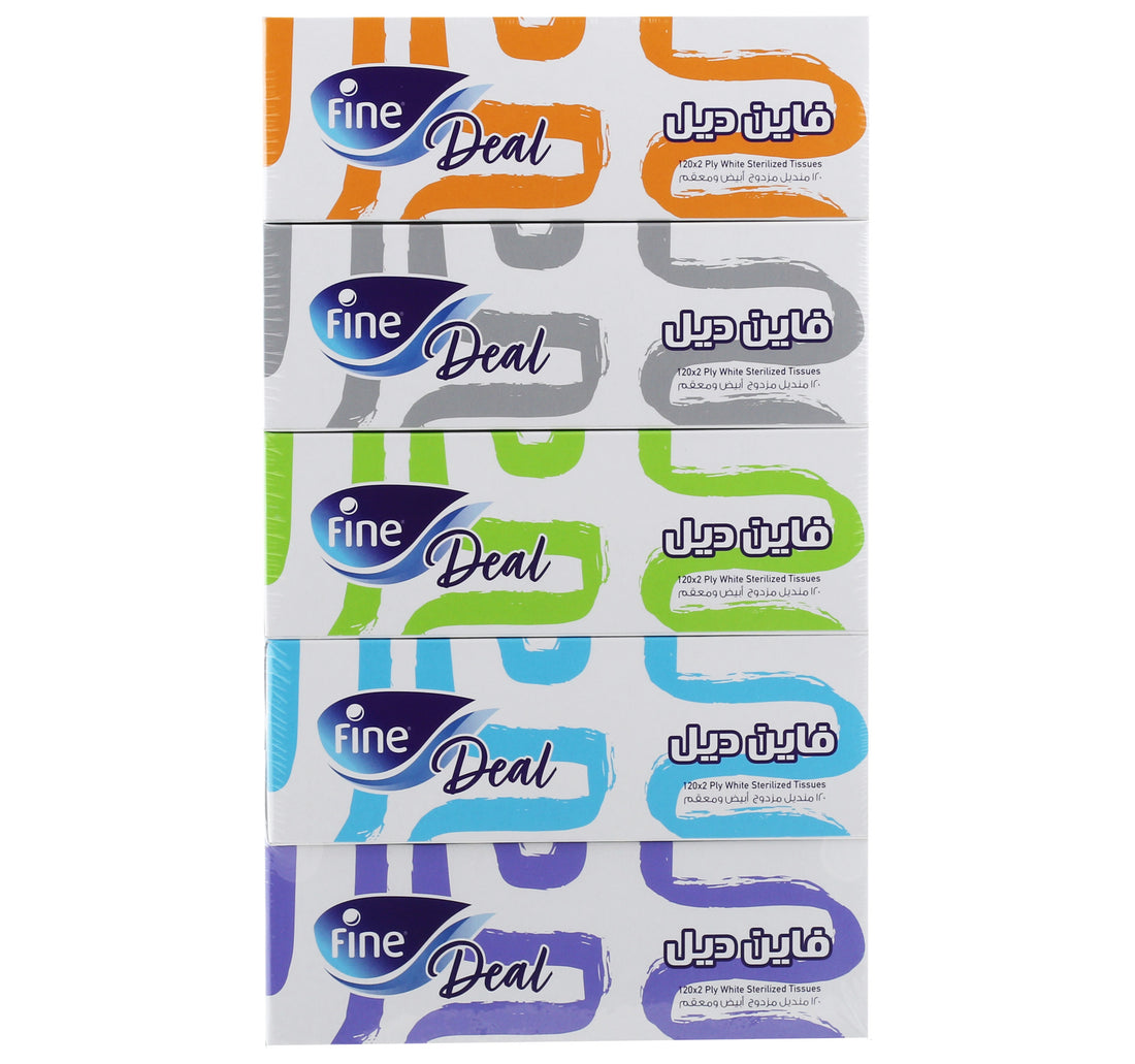 Fine Tissue Deal 2ply Value Pack 5 x 120 Sheets
