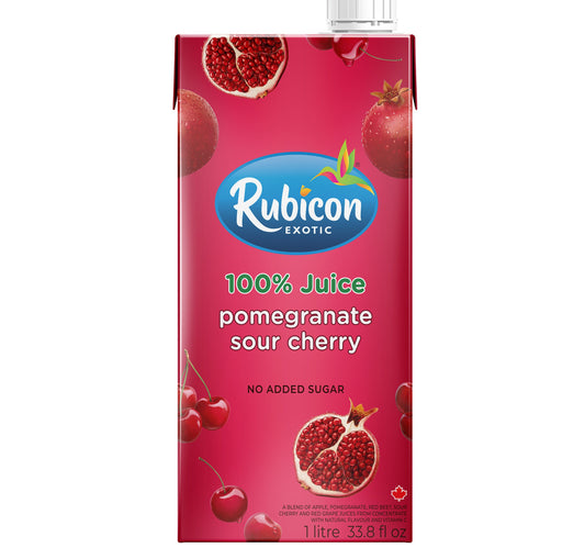 Rubicon Exotic No Added Sugar Pomegranate Sour Cherry Fruit Juice 1 Litre