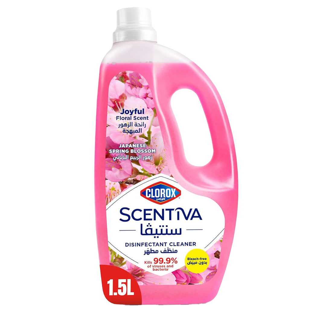 Clorox Scentiva Disinfectant Cleaner Japanese Spring Blossom Bleach Free 1.5 Litres
