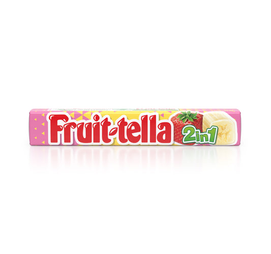 Fruit-tella 2in1 Sweet Strawberry Banana Flavour Juicy Chewy Candy 32.4 g