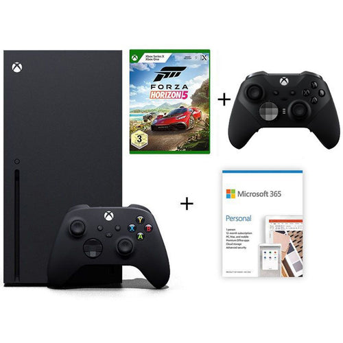 جهاز Xbox Series X بسعة 1 تيرابايت + Forza Horizon 5 + وحدة تحكم Elite + Microsoft 365 Personal