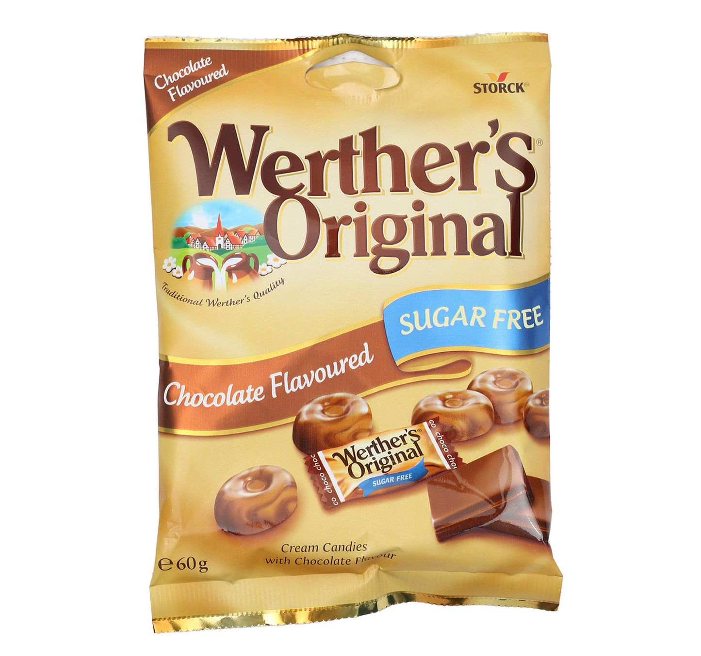 Werther's Original Caramel Chocolate Candy Sugar Free 60 g