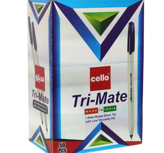 Cello Tri-Mate Ball Pen Black 50 Piece