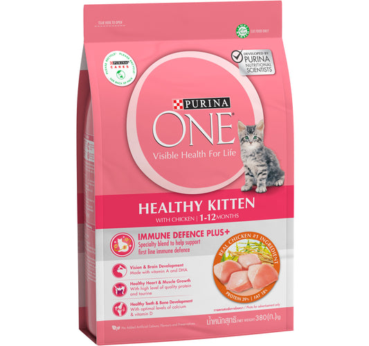 Purina One Healthy Kitten Catfood With Chicken For 1-12 Months 380 g