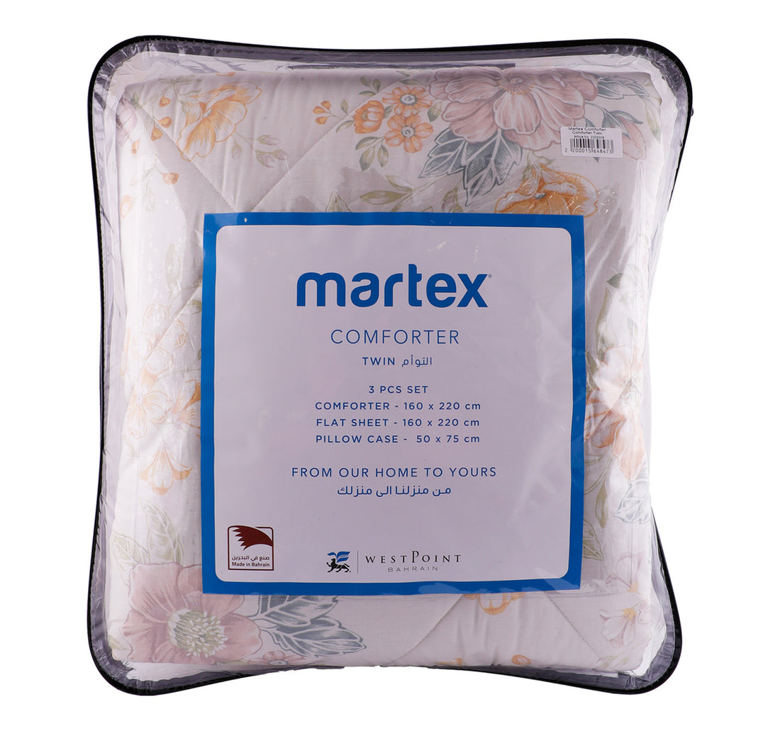 Martex Twin Size Comforter Set, 3 pcs, Assorted