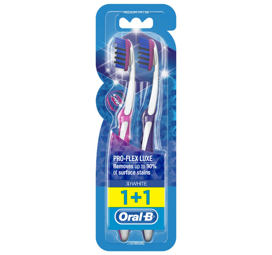 Oral B Proflex Luxe Medium Toothbrush Assorted Colour 1 + 1