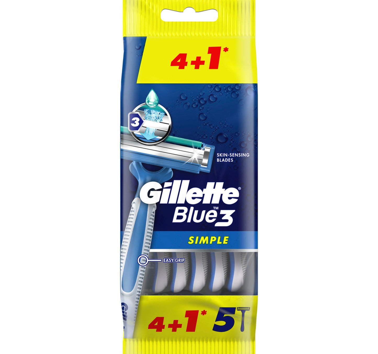 Gillette Blue Simple 3 Men's Disposable Razors 5 pcs