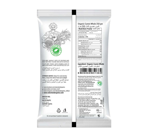 Natureland Organics Cumin Whole 250 g