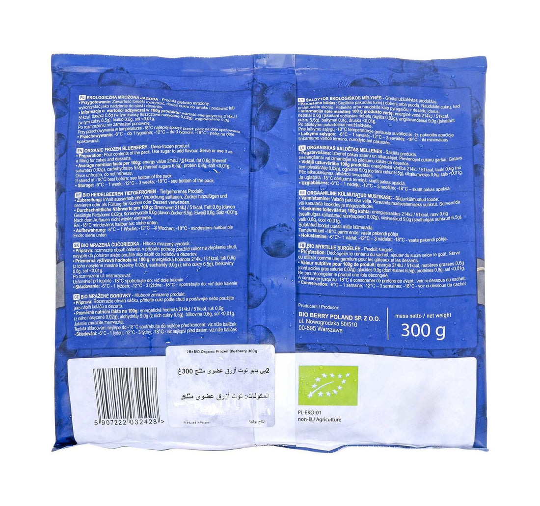 2be Bio Organic Frozen Blueberry 300 g