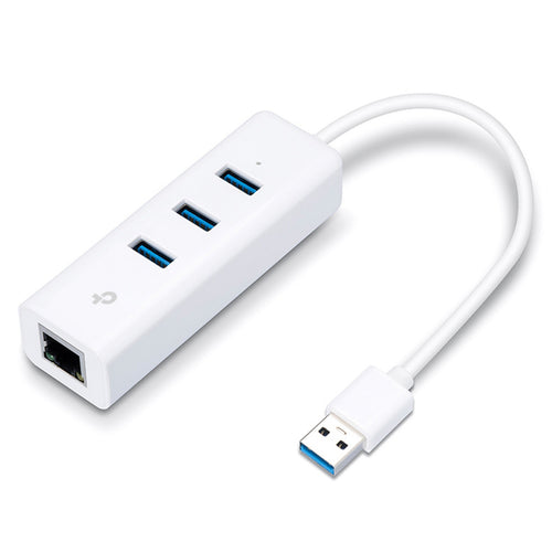 TP-Link Port Hub and USB Ethernet Adaptor, White, UE330