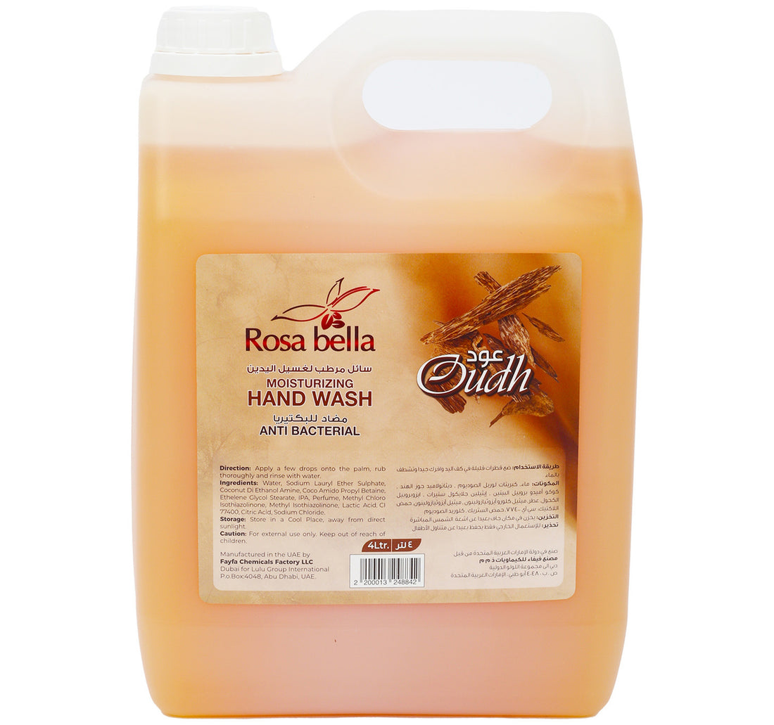 غسول اليدين السائل المرطب روزا بيلا عود، 4 لترات