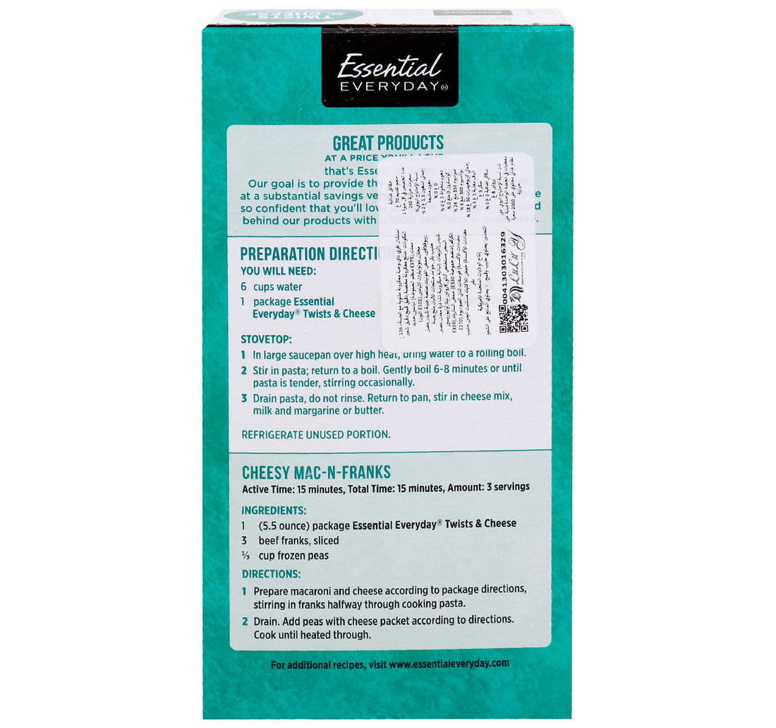 Essential Everyday Twists and Cheese Macaroni and Cheese Dinner 5.5 oz (156 g)