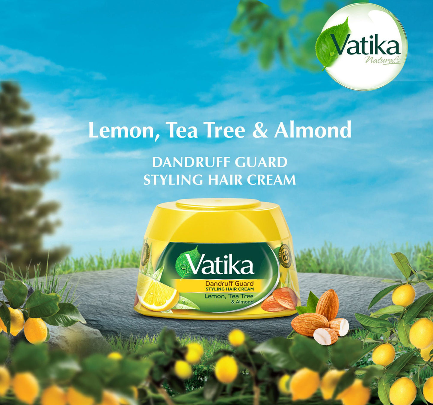 Vatika Naturals Dandruff Guard Styling Hair Cream Lemon Tea Tree & Almond 210 ml