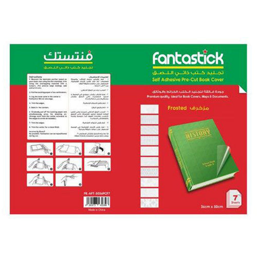 Fantastick Precut Self Adhesive Book Cover, 50 x 36 cm, 7 Sheets