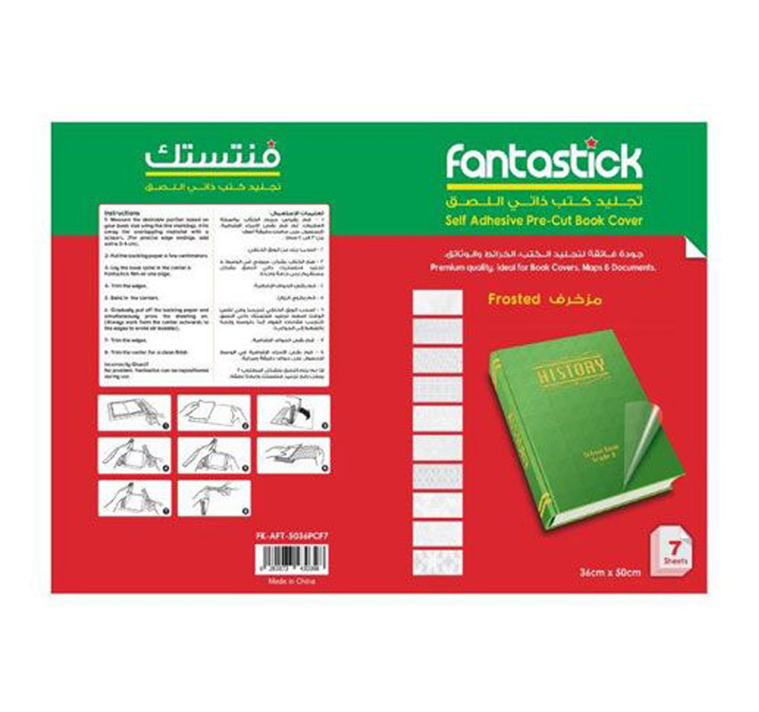 Fantastick Precut Self Adhesive Book Cover, 50 x 36 cm, 7 Sheets