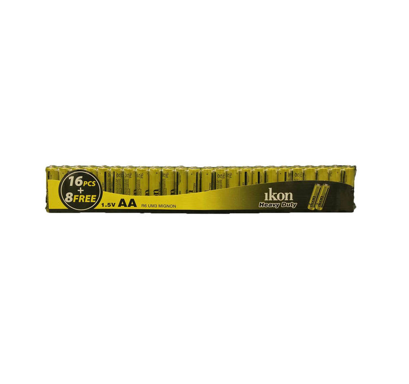 Ikon Heavy Duty 1.5V AA Batteries 16+8pcs