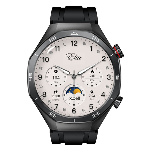 X.Cell Smart Watch Elite-7 Silicone Strap Black Lulu Hypermarket
