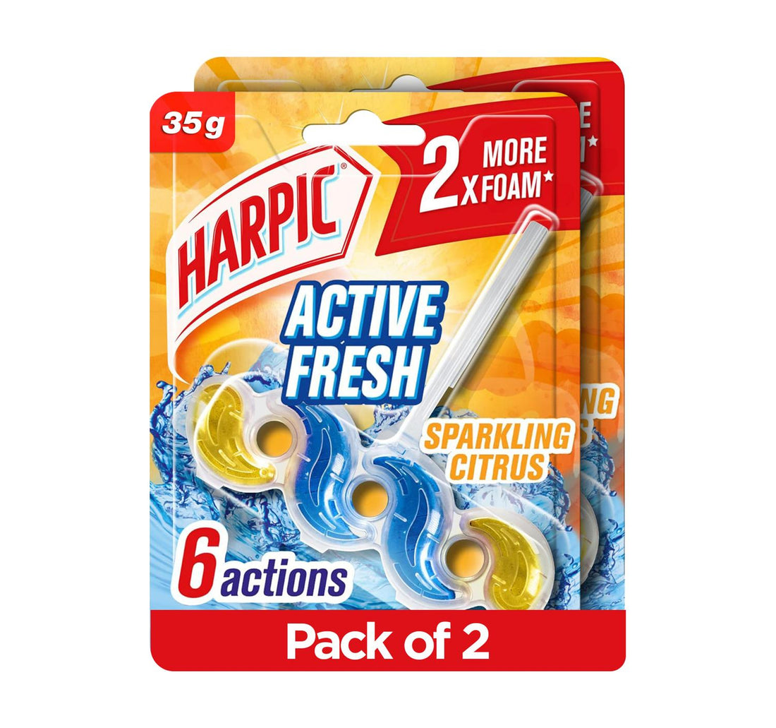 هاربيك منظف المرحاض برائحة الحمضيات الفوارة النشطة المنعشة، 2 × 35 جم