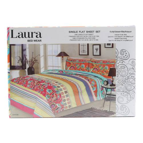 Laura Bed Sheet Single 2pcs 144TC Assorted