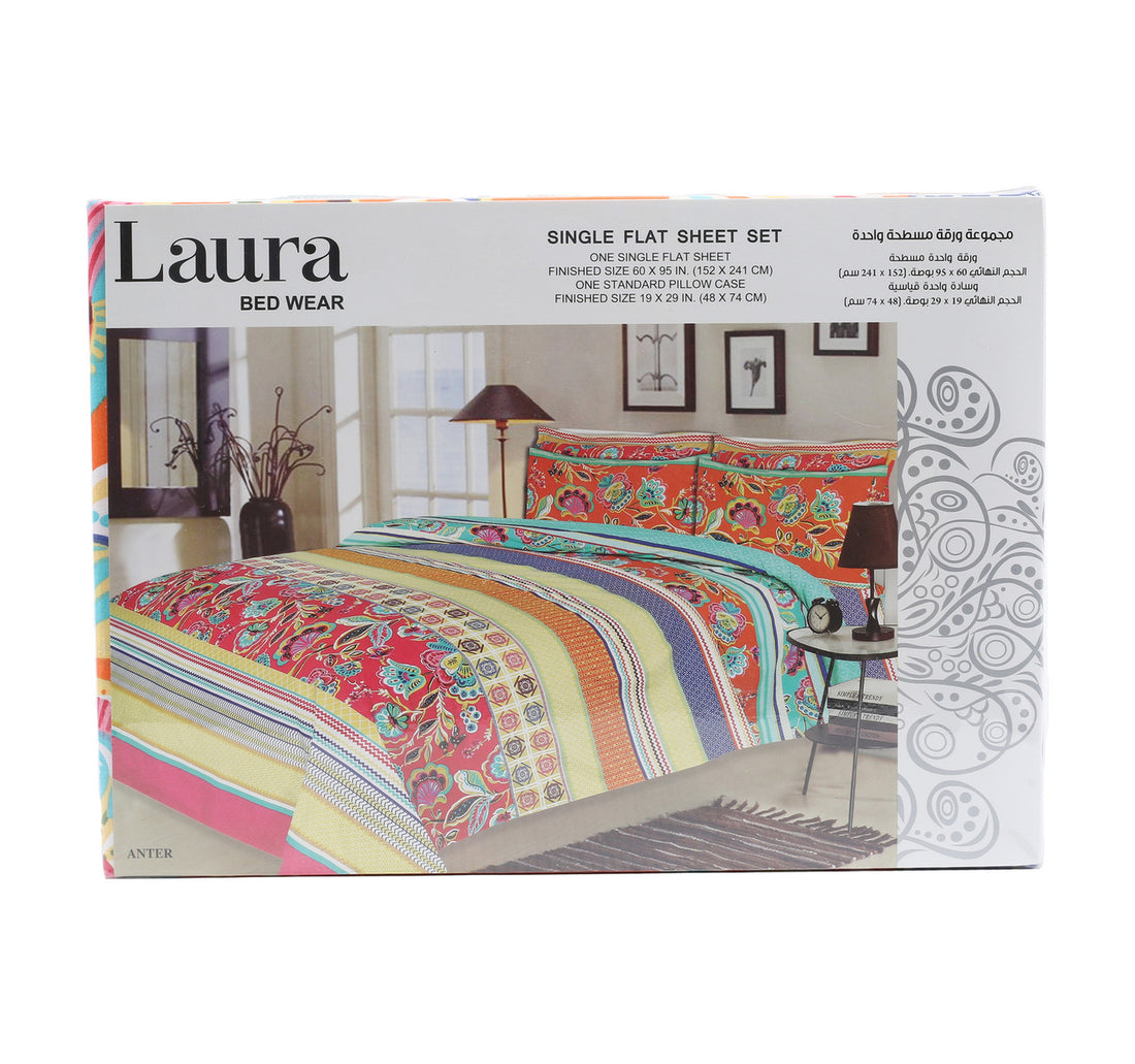 Laura Bed Sheet Single 2pcs 144TC Assorted
